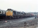 BJ-25025, 37151 and 08712 on Polmadie shed. 4th Feb 1978.jpg