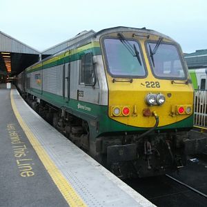 #13: Enterprise power unit 228 awaits departure from the island's largest station, Dublin Connolly.
