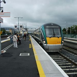 #8: IE unit 22219 stands at Hazelhatch and Celbridge, a short distance west of Dublin. Hazelhatch and Celbridge is one of IE's plethora of new station
