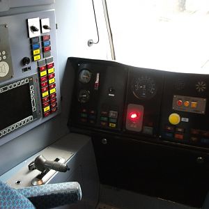 #6: Inside the rear cab of NIR unit 3008 just outside Carrickfergus. This was a kind gesture on the part of the Train Guard in return for the non-appe