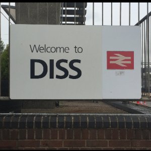 Diss Station sign